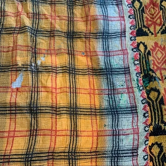 Antique Kantha Quilt Bedding Blanket Handmade